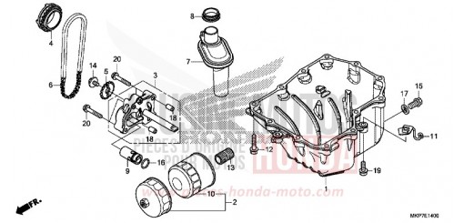 CARTER D'HUILE/POMPE A HUILE CB500XAK de 2019